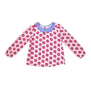 Mini Boden floral Peter Pan color 100% cotton blouse girls size 3 to 4 years